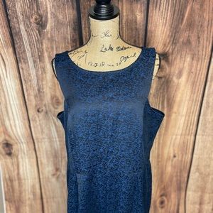 NWT Ann Taylor Loft Blue and Black Dress Size 18